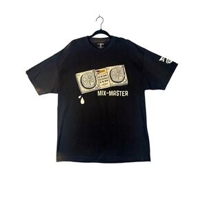 Sonic Drive-In Graphic T Shirt XL Black Sun Bleached Distressed Mix Master DJ